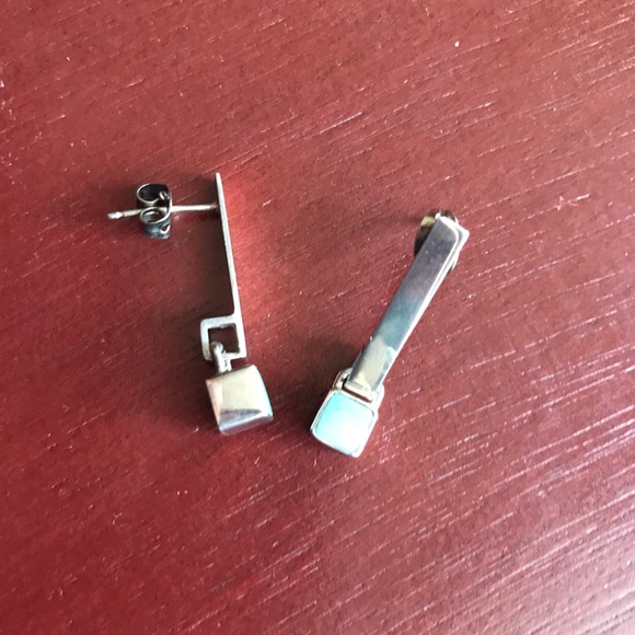 Turquoise and sterling silver Chantyes earrings - Picture 3 of 3